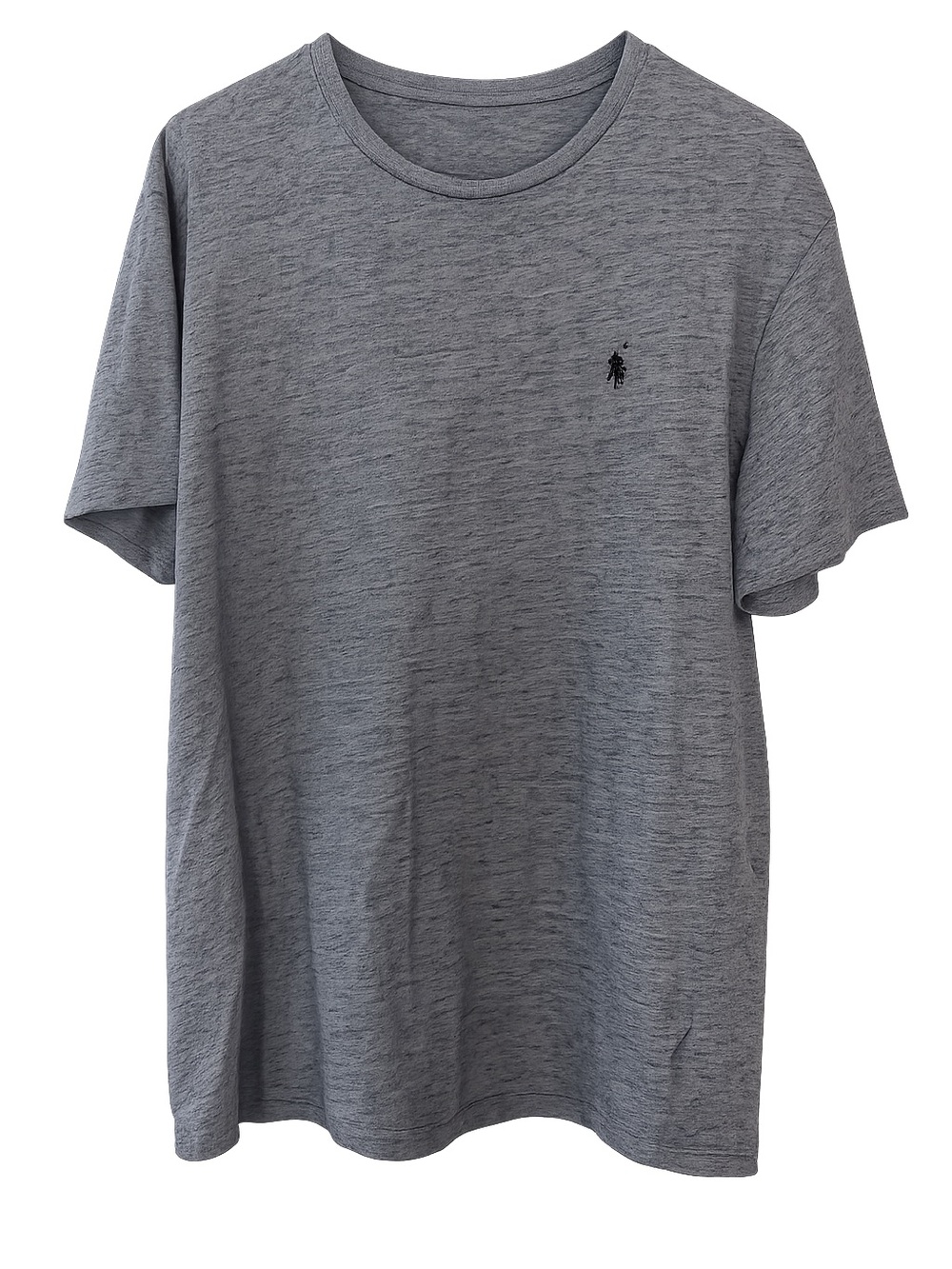 Men's Grey Short-Sleeve Crewneck Polo T-Shirt